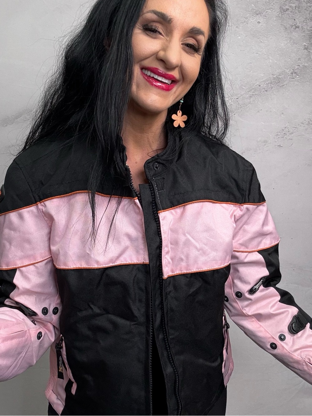 Element Black and Light Pink Colorblock motorcycle jacket